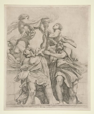 اثنان من الرسل وثلاثة ملائكة بواسطة Giovanni Battista Vanni