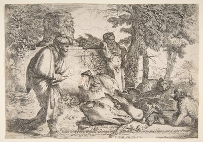 Diogenes تبحث عن رجل نزيه ، كاليفورنيا. 1645-47. بواسطة جيوفاني بينيديتو كاستيجليون