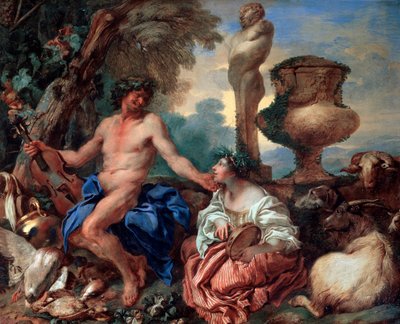 المشهد الرعوي. Faun and Shepherdess ، 1650s. بواسطة جيوفاني بينيديتو كاستيجليون