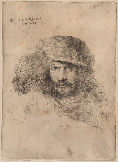 بورتريه ذاتي (؟) ، مرتديًا قبعة مضفرة ["صورة بيرنيني"] بواسطة Giovanni Benedetto Castiglione