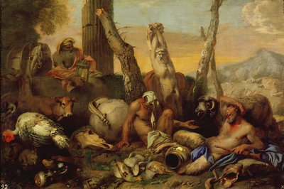 حكاية Diogenes ، تبحث مع فانوس لرجل جيد بواسطة جيوفاني بينيديتو كاستيجليون