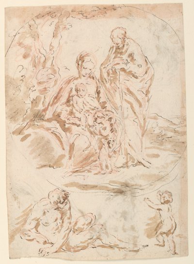 العائلة المقدسة بواسطة Giovanni Benedetto Castiglione