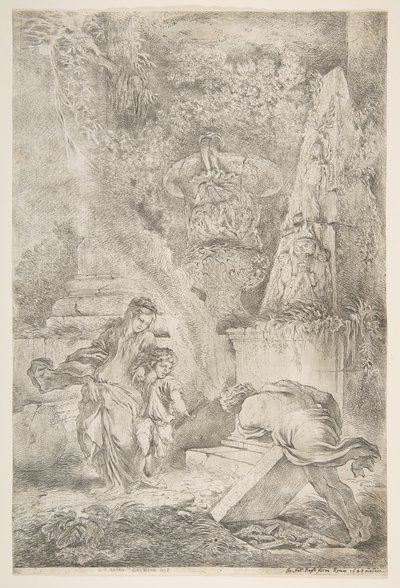 وجد ثيسيوس ذراعي والده عام 1645 نُشر عام 1648. بواسطة جيوفاني بينيديتو كاستيجليون