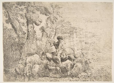 راعي شاب على ظهور الخيل ، 1638. بواسطة جيوفاني بينيديتو كاستيجليون