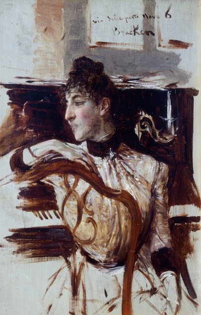 Alaide Banti in profile by Giovanni Boldini (1842-1931) بواسطة جيوفاني بولديني