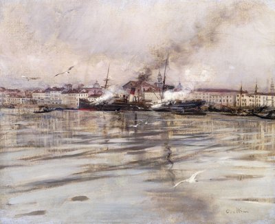 عرض البندقية ؛ منظر للبندقية ، c.1895 بواسطة جيوفاني بولديني