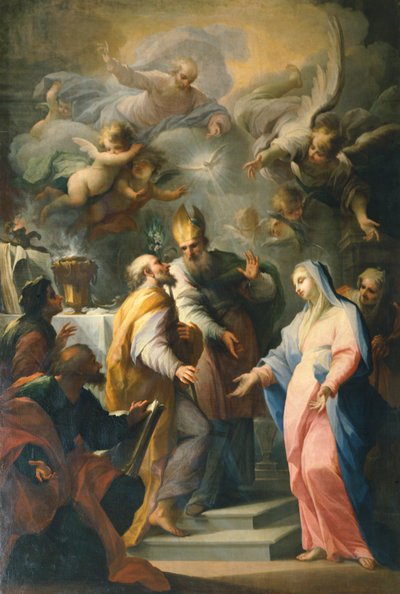 زواج مريم العذراء ، بقلم جيوفاني كاميلو ساجريستاني (1660-1731) كنيسة سانتو سبيريتو ، فلورنسا ، إيطاليا بواسطة جيوفاني كاميلو ساجرستاني