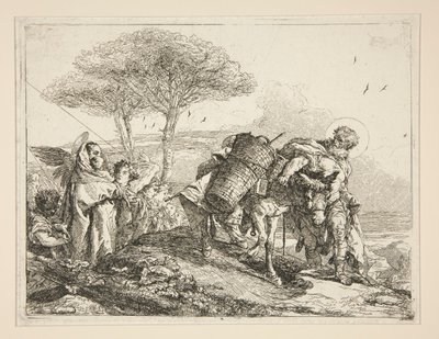 العذراء ، تحمل الطفل ، من سلسلة Idee pittoresche sopra la fuga في Egitto (رحلة إلى مصر) بواسطة جيوفاني دومينيكو تيبولو