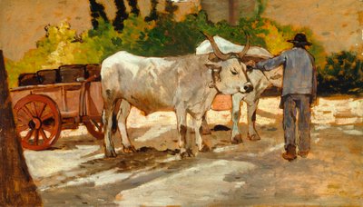 الثيران في الفناء ، جيوفاني فاتوري (1825-1908) بواسطة جيوفاني فاتوري