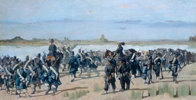 عبور نهر مينسيو ، بقلم جيوفاني فاتوري (1825-1908) بواسطة جيوفاني فاتوري
