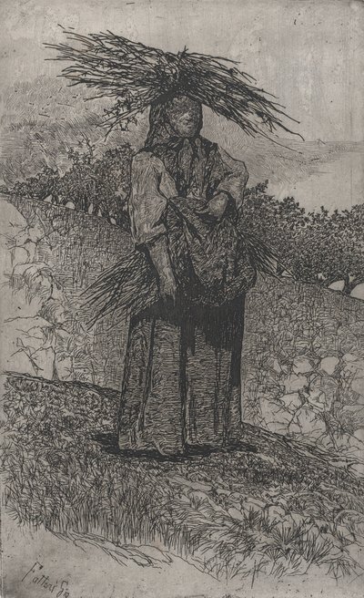 فلاحة تجمع العصي ، 1884-1908. بواسطة جيوفاني فاتوري