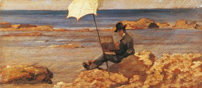 رسم سيلفسترو ليجا صورة على الصخور بواسطة جيوفاني فاتوري