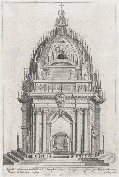 تصميم catafalque لفرانشيسكو بيكولوميني ، 1607. بواسطة جيوفاني فلوريمي