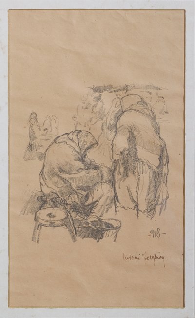 نساء في السوق 1918 (ليثو) بواسطة جيوفاني فورغيري