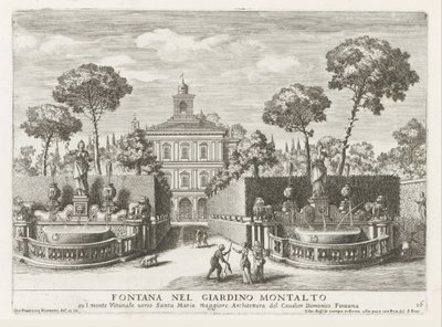 Fonteinen in de tuinen van de Villa Montalto Negroni te روما نافورة في حديقة مونتالتو (...) (العنوان على الكائن) النوافير في قصور وحدائق روما (عنوان السلسلة) Fonteinen in de paleizen en tuinen van Rome (عنوان السلسلة) بواسطة جيوفاني جياكومو دي روسي