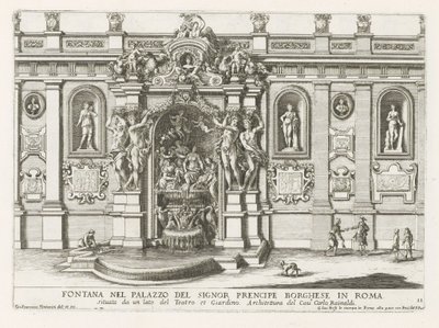 Nymphaeum في binnenplaats في Palazzo Borghese في روما نافورة في قصر الأمير بورغيزي في روما (...) (العنوان على الجسم) النوافير في قصور وحدائق روما (عنوان السلسلة) Fonteinen in de paleizen en tuinen van Rome (سلسلة بواسطة جيوفاني جياكومو دي روسي