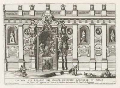 Nymphaeum في binnenplaats في Palazzo Borghese في روما نافورة في قصر الأمير بورغيزي في روما (...) (العنوان على الجسم) النوافير في قصور وحدائق روما (عنوان السلسلة) Fonteinen in de paleizen en tuinen van Rome (سلسلة بواسطة جيوفاني جياكومو دي روسي