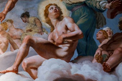 أبولو. تفاصيل "مجلس الآلهة" 1624-1625. في الهواء الطلق بواسطة جيوفاني لانفرانكو