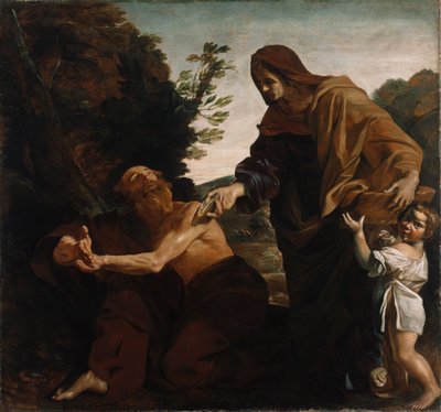 إيليا يستقبل الخبز من أرملة زارباث ، 1621-2424 بواسطة جيوفاني لانفرانكو