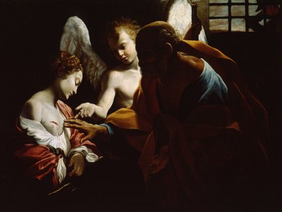 القديس أغاثا في حضور القديس بطرس وملاك في السجن ، حوالي 1614 بواسطة جيوفاني لانفرانكو