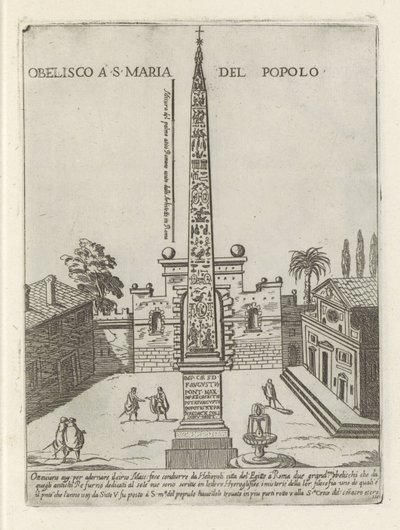 المسلة المصرية لرمسيس الثاني في ساحة ديل بوبولو في روما Obelisco a S. Maria del Popolo (العنوان على الكائن) الآثار والمباني الحديثة والقديمة في روما (عنوان السلسلة) Ornamenti di fabriche antichi et moderni dell 
