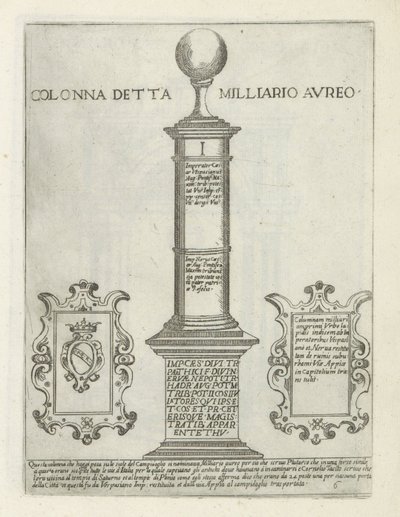 حول جولدن مايل عمود يسمى Golden Mile (العنوان على الكائن) Moderne en antique monuments en bouwwerken in Rome (عنوان السلسلة) Ornamenti di fabriche antichi et moderni dell 