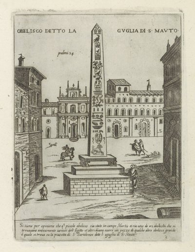 مسلة تي روما المسلة المعروفة باسم Guglia di S. Mauto (العنوان على الكائن) Moderne en Antieke monuments en bouwwerken in Rome (عنوان السلسلة) زخارف المباني القديمة والحديثة في مدينة ألما في روما (عنوان السلسلة) بواسطة جيوفاني ماجي