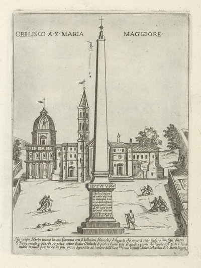 Obelisk voor de Santa Maria Maggiore المسلة في S. Maria Maggiore (العنوان على القطعة) Moderne en Antieke monuments en bouwwerken in Rome (عنوان السلسلة) زخارف المباني القديمة والحديثة في مدينة ألما في روما (عنوان السلسلة) بواسطة جيوفاني ماجي