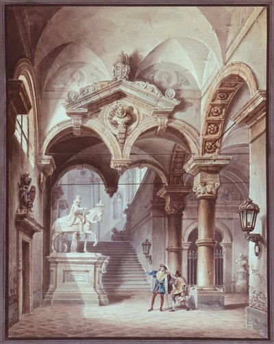 The Guest of Stone, Practical Joker of Seville, by Giovanni Migliara (1785-1837) بواسطة جيوفاني ميجليارا