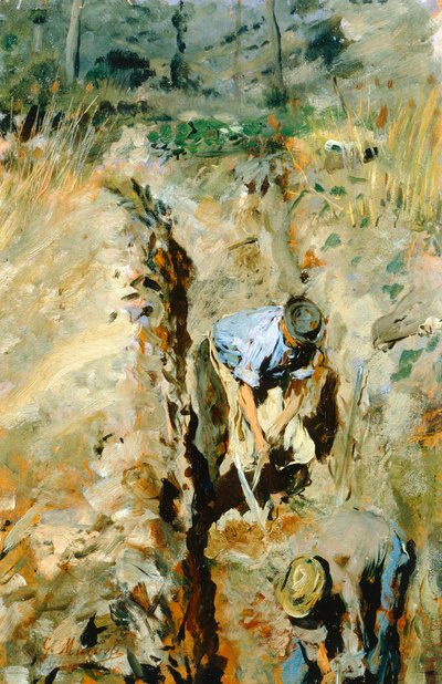 حفار جيوفاني موزيولي (1854-1894) ، زيت على لوح ، 30x19 سم بواسطة جيوفاني موزيولي