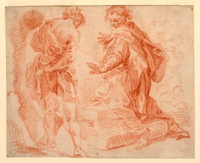 رسم، شخصيات واقفة وكنيكنج، 1735-1740 بواسطة جيوفاني باولو بانيني