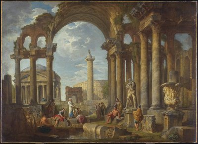 Capriccio من الآثار الرومانية مع البانثيون ، ج 1755 بواسطة جيوفاني باولو بانيني
