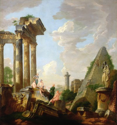 Capriccio معماري مع الرسول الكرازي قبل الخراب (زيت على قماش) بواسطة جيوفاني باولو بانيني
