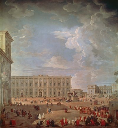 منظر لـ Quirinale و Piazza di Monte Cavallo ، بقلم جيوفاني باولو بانيني (1691-1765) ، زيت على قماش ، 270 × 254 سم بواسطة جيوفاني باولو بانيني