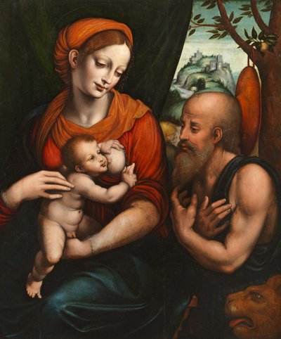 العذراء والطفل مع القديس جيروم بواسطة Giovanni Pietro Rizzoli (Attr. to) Giampietrino
