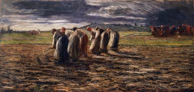حصاد البطاطس ، بقلم جيوفاني سيجانتيني (1858-1899) بواسطة جيوفاني سيجانتيني