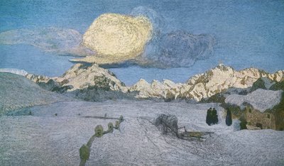 لوحة ثلاثية لجبال الألب ، الموت ، حوالي 1898 ، بقلم جيوفاني سيجانتيني (1858-1899) ، زيت على قماش بواسطة جيوفاني سيجانتيني