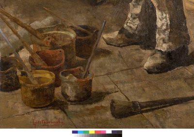 انا رسام ايضا او ديلتانت او استديو الرسامين 1885 (تفاصيل 3497601) بواسطة جيوفاني سوتوكورنولا