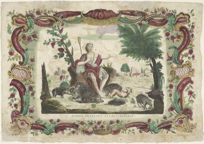 De verloren zoon als zwijnenhoeder الابن الضال الذي يطعم الخنازير (العنوان على الكائن) بواسطة عائلة Remondini