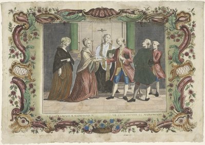 سر الزواج سابعا. sacramentum matrimonium / السابع. Sacramento el matrimonio (العنوان على الكائن) الأسرار السبعة (عنوان السلسلة) بواسطة عائلة Remondini