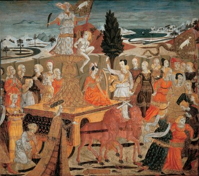 Le triomphe de la chastete - انتصار العفة - (Lo Scheggia) Giovanni di Ser Giovanni (1406-1486). تمبرا على اللوح بواسطة جيوفاني دي سير جيوفاني شيجيا