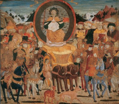 Le triomphe de la gloire - The Triumph of Fame - (Lo Scheggia) Giovanni di Ser Giovanni (1406-1486). تمبرا على اللوح بواسطة جيوفاني دي سير جيوفاني شيجيا