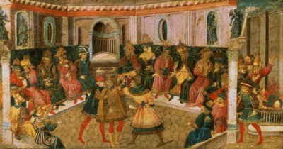 وفاة يوليوس قيصر ، c.1446-50 (لوحة) بواسطة جيوفاني دي توماسو أنجيلو