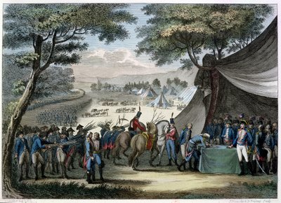 تهدئة فيندي من قبل الجنرال هوش (1768-97) 20 أبريل 1795 (نقش الألوان) بواسطة كارل جيرارديت
