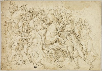 معركة بين الفرسان وجنود المشاة بواسطة Girolamo Genga