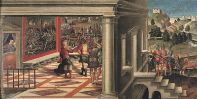 مشاهد من أورلاندو فوريوسو (زيت على قماش موضوع على لوح) بواسطة Girolamo da Santacroce
