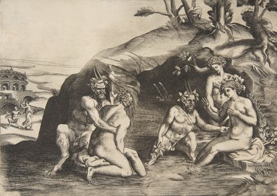 الاستحمام للحوريات والساتير ، 1531-1576. بواسطة جوليو بوناسون