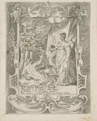 تانتالوس يتحدث إلى ديانا لوف ، غضب وغيرة من جونو (عنوان المسلسل) Amori sdegni et gielosie di Giunone (عنوان المسلسل) بواسطة جوليو بوناسون