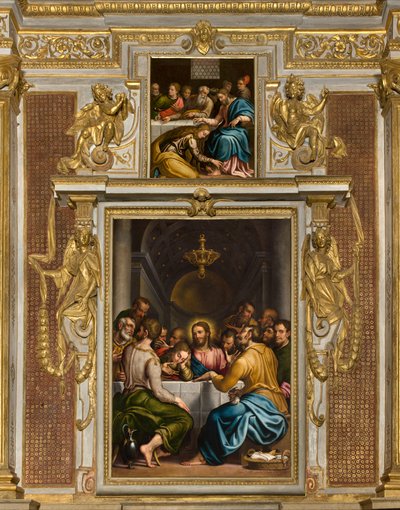 كنيسة SS Sacramento ، الامتداد الثاني من الجانب الشمالي ، جوليو كامبي ، العشاء الأخير 1569 ، جوليو كامبي ، العشاء في منزل سيمون 1569 بواسطة جوليو كامبي