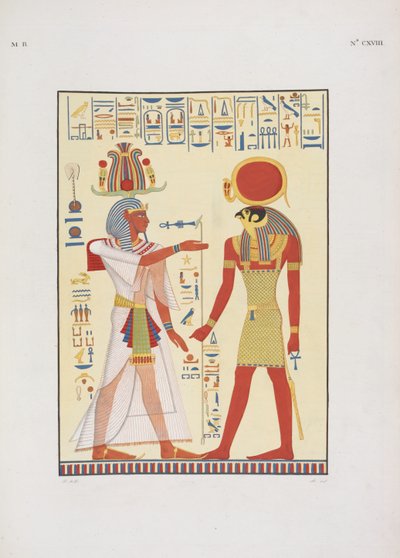 منفتة الثانية ، خلف رمسيس الثاني ، رسم توضيحي من "آثار مصر والنوبة ..." ، بقلم إيبوليتو روسيليني بواسطة جوزيبي أنجيلي